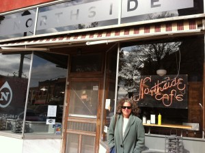 Outside the revamped Northside Cafe in Winterset, Iowa